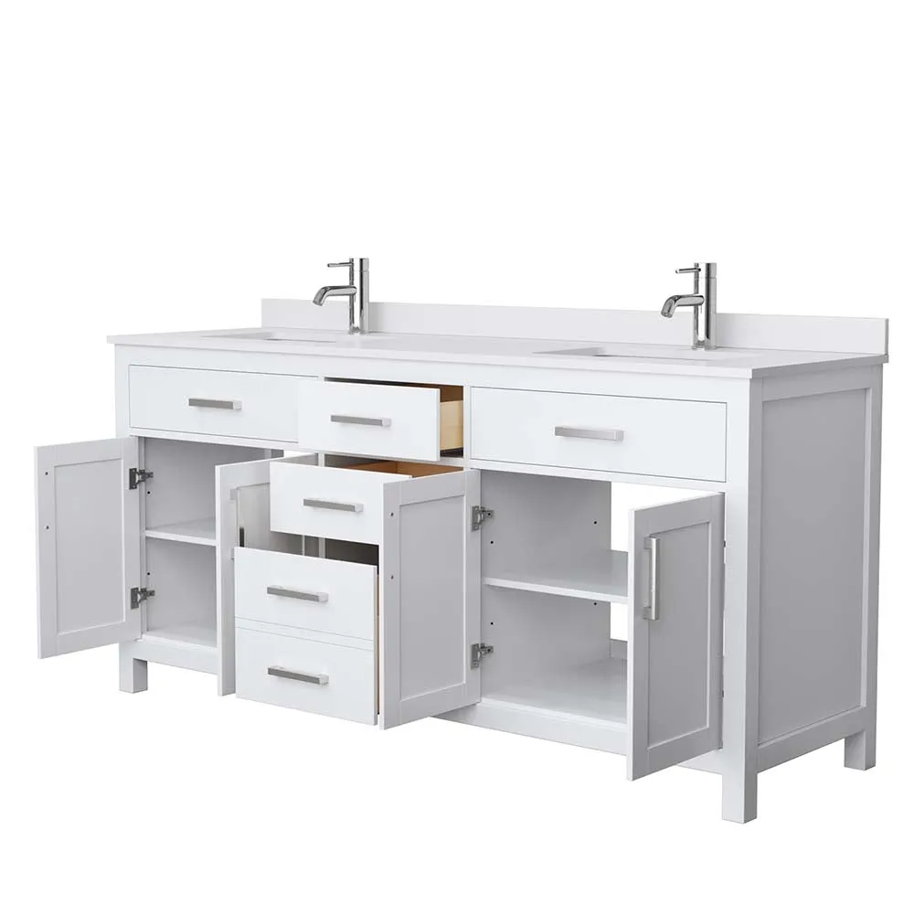 Beckett 72 Inch Double Bathroom Vanity in White
