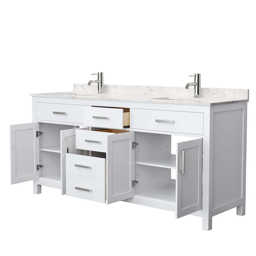 Beckett 72 Inch Double Bathroom Vanity in White