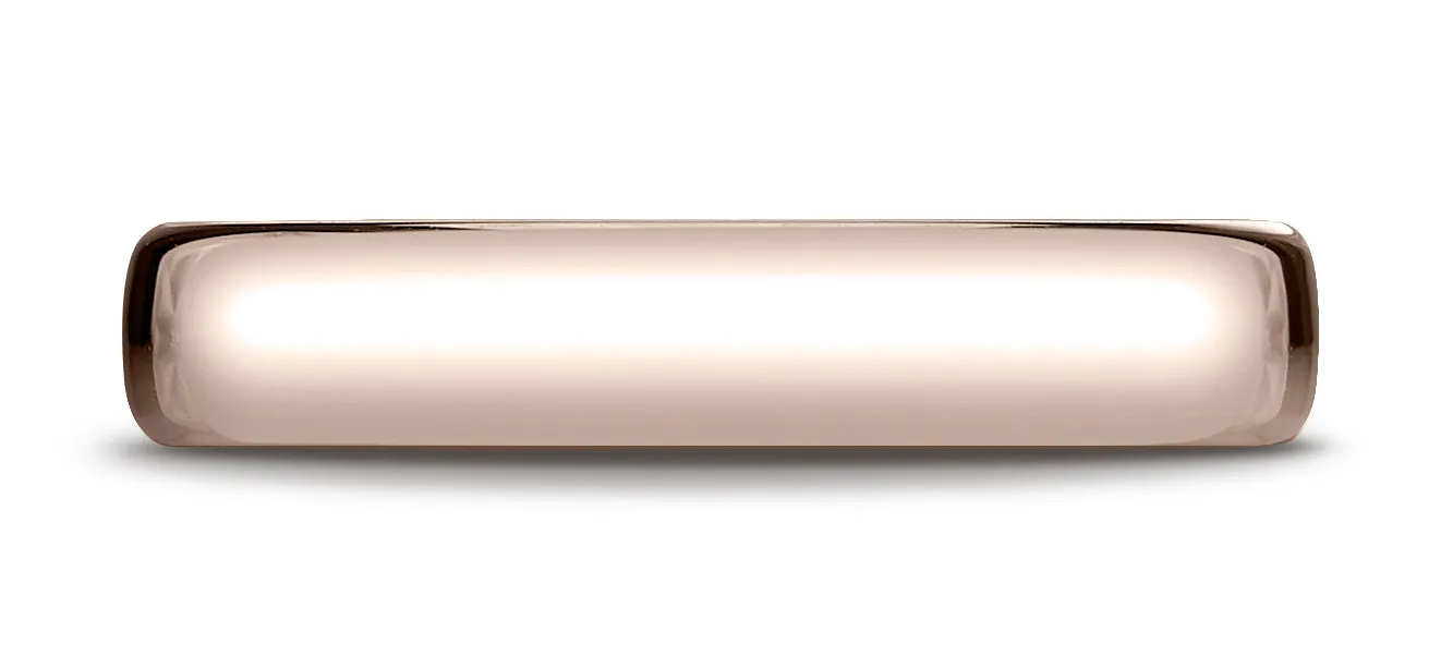 Benchmark 14K Rose Gold 4.5mm European Comfort-Fit Wedding Band Ring (Sizes 4 - 14 )