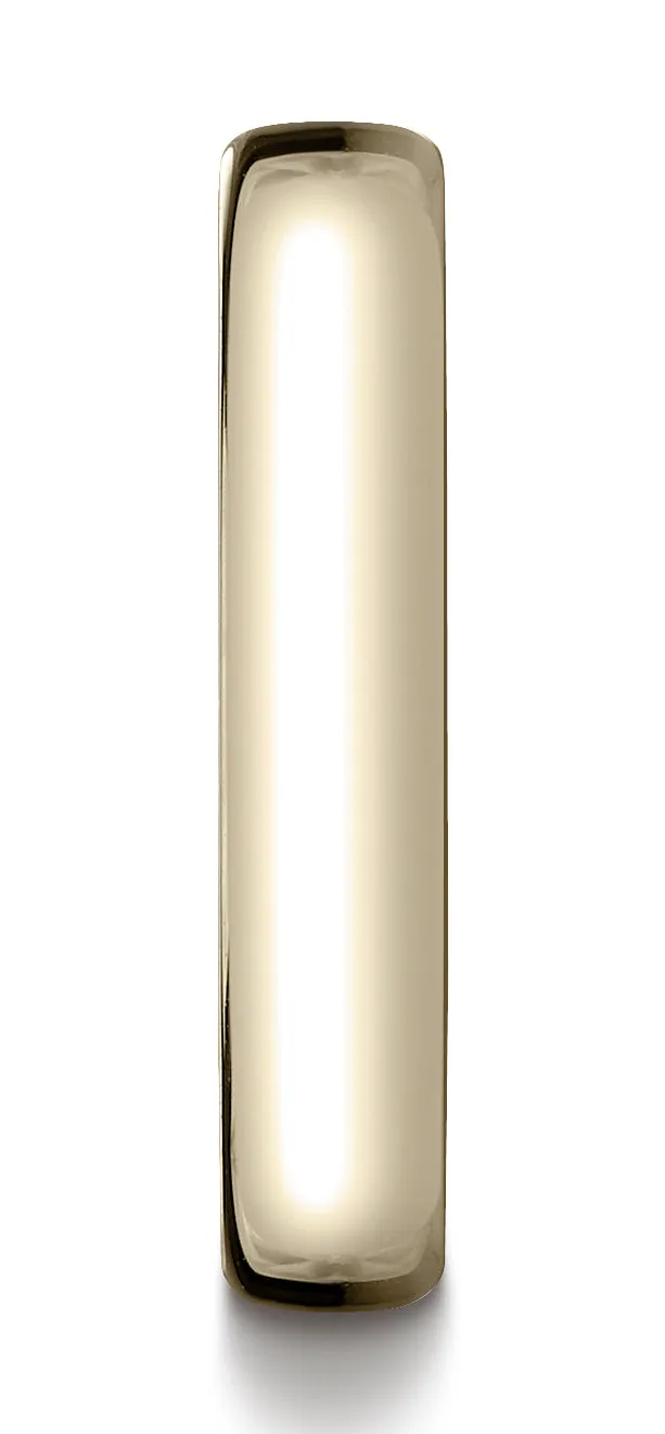 Benchmark 14K Yellow Gold 4.5mm European Comfort-Fit Wedding Band Ring (Sizes 4 - 14 )