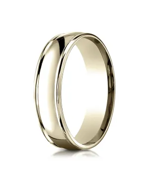 Benchmark 14K Yellow Gold 6mm Comfort-Fit High Polish Finish Round Edge Design Wedding Band Ring