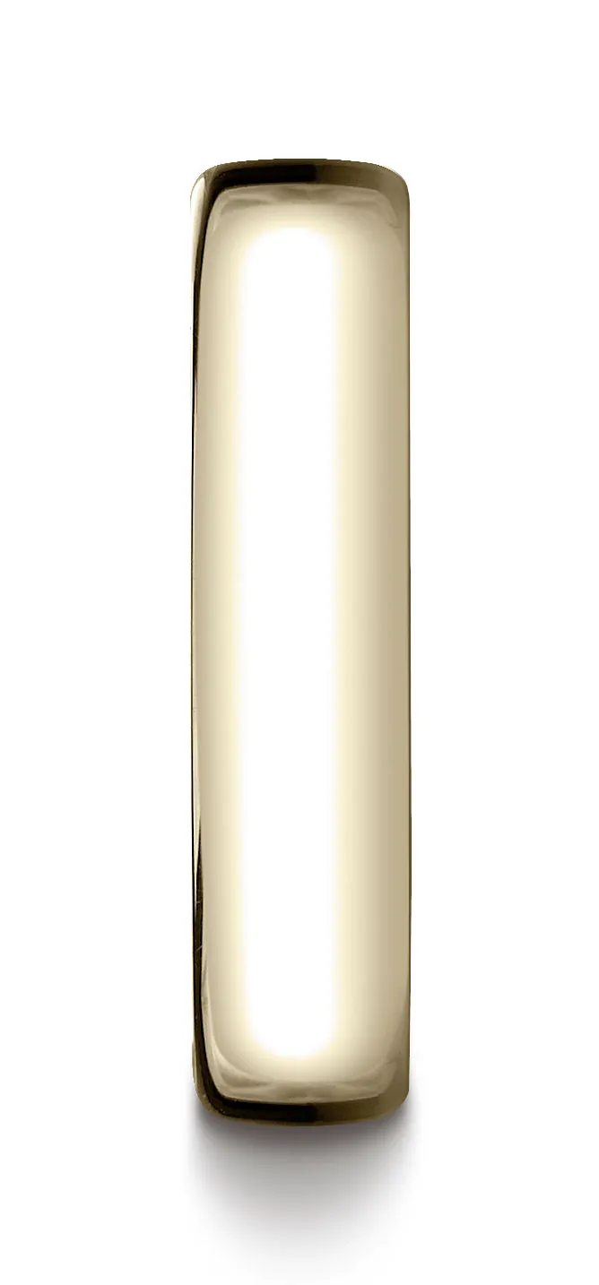 Benchmark 18K Yellow Gold 5.5mm European Comfort-Fit Wedding Band Ring (Sizes 4 - 14 )