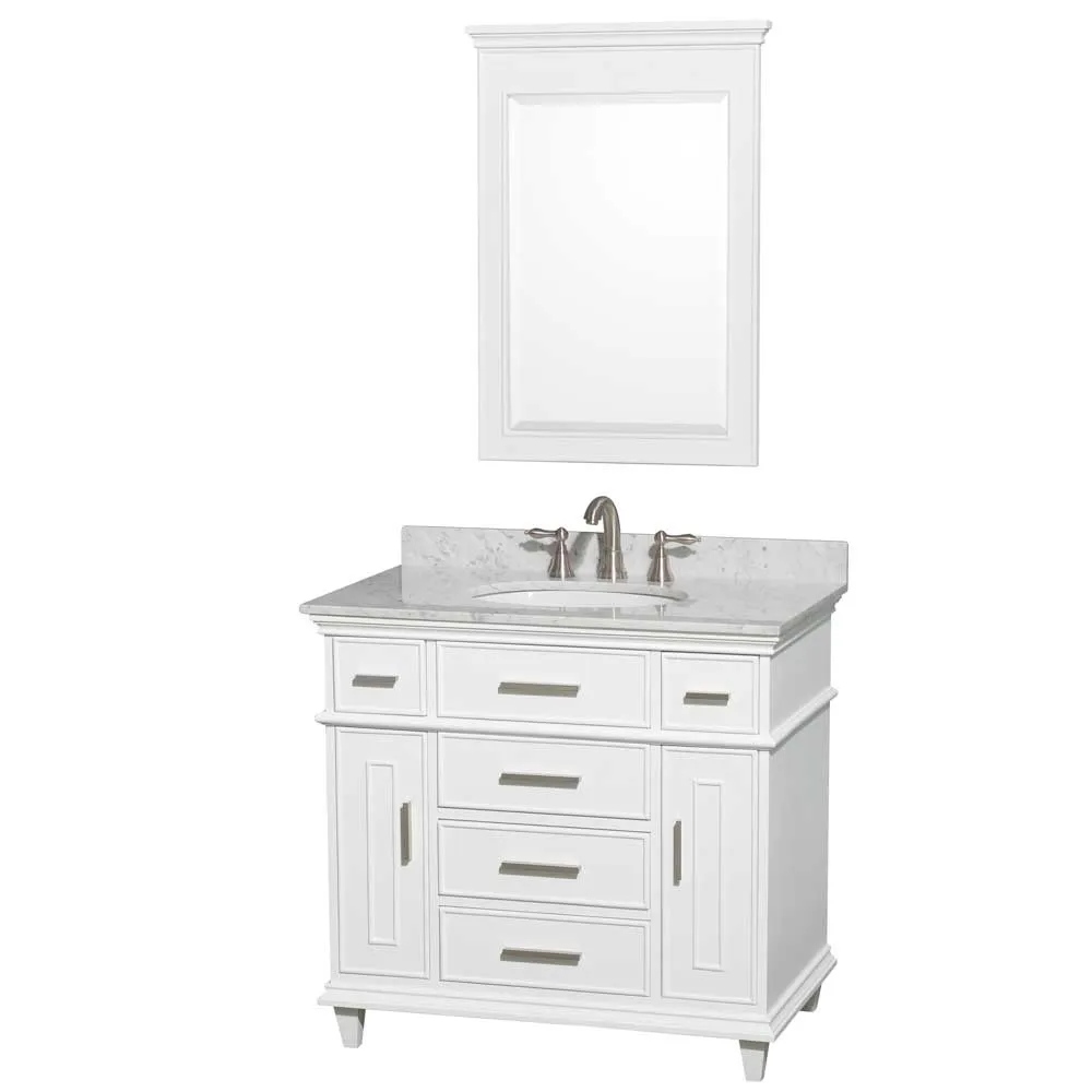 Berkeley 36 Inch Single Bathroom Vanity in White