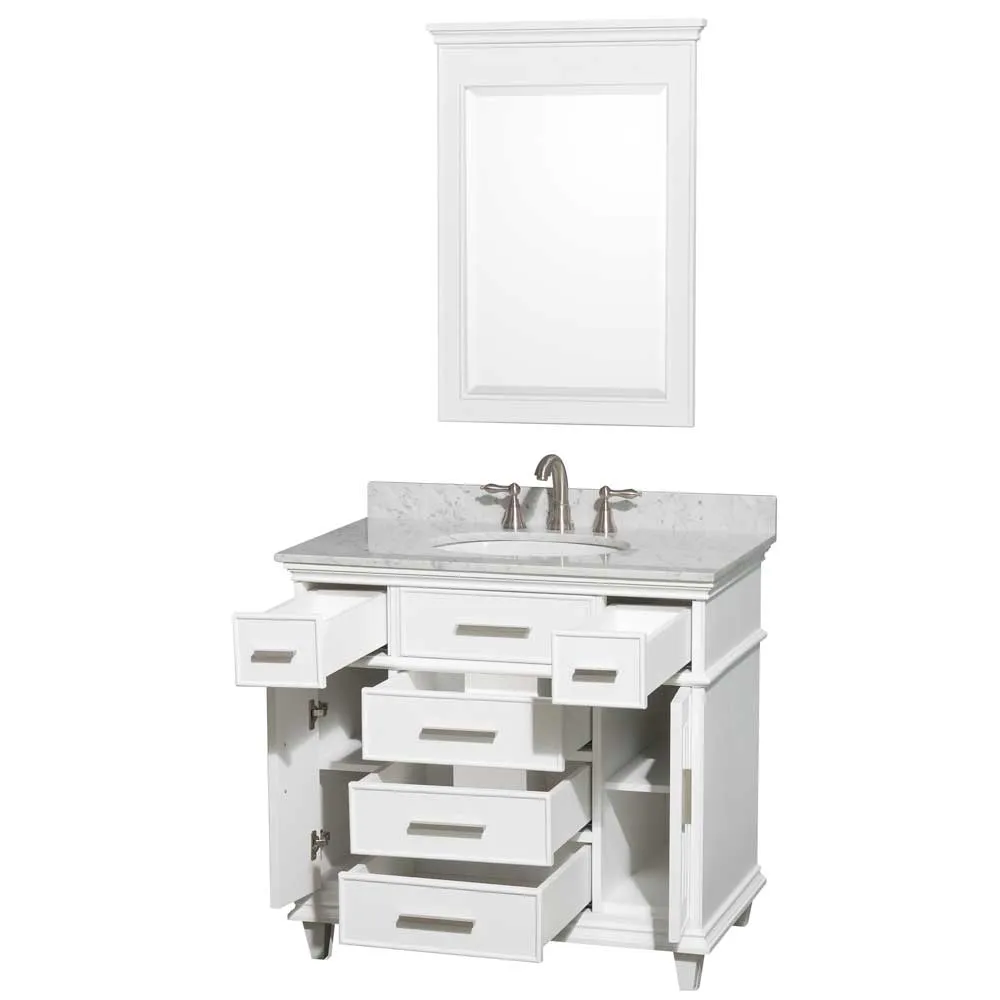 Berkeley 36 Inch Single Bathroom Vanity in White