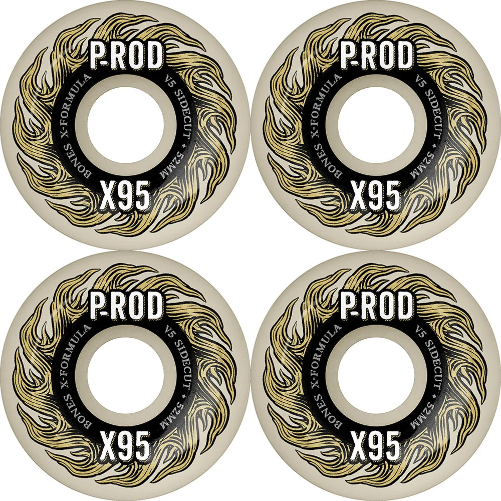 Bones Paul Rodriguez P-Rod Pro X-Formula V5 Sidecut 95A Wheels 52mm