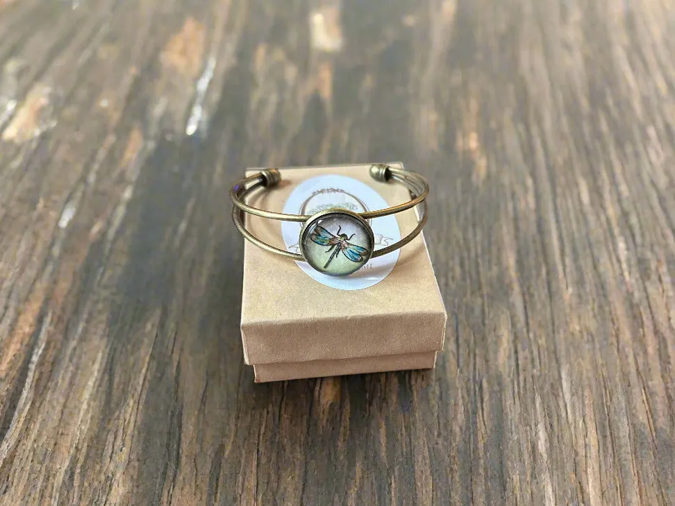 Book Hook, Bronze with Dragonfly Cabochon FB3066 ✨