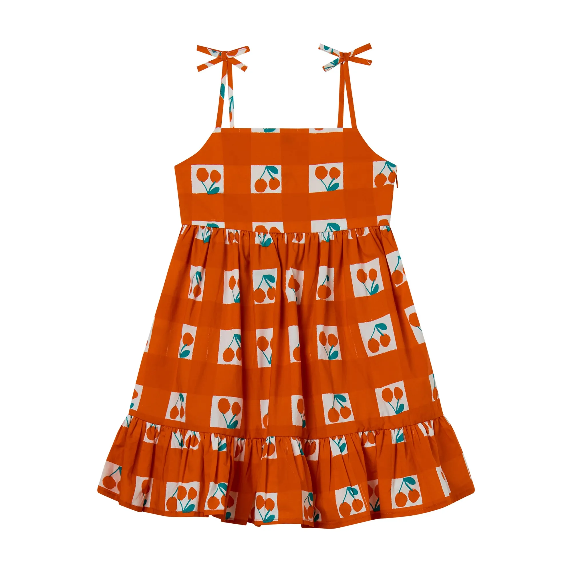 Cherry Gingham Strappy Dress