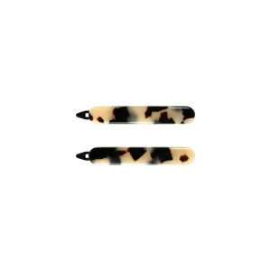 Classic Small Light Tortoiseshell Hair Clip Set