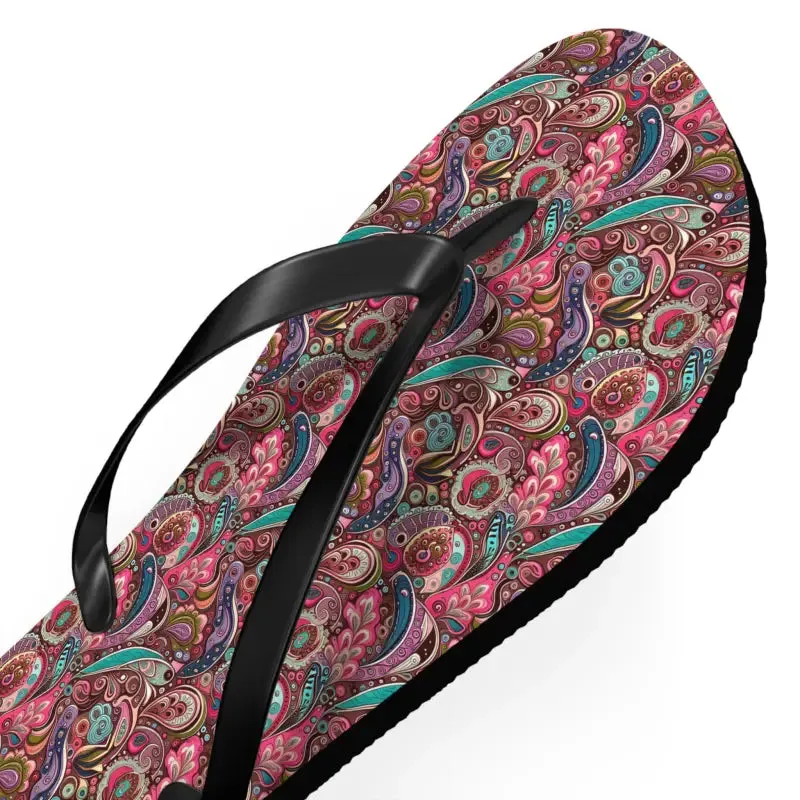 Cool Unisex Pink Paisley Flip Flops for Summer Vibes