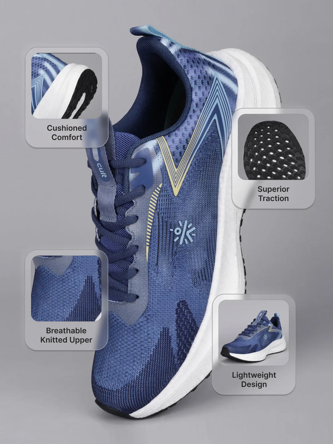 cult Men's Blazon Running Shoes - Navy