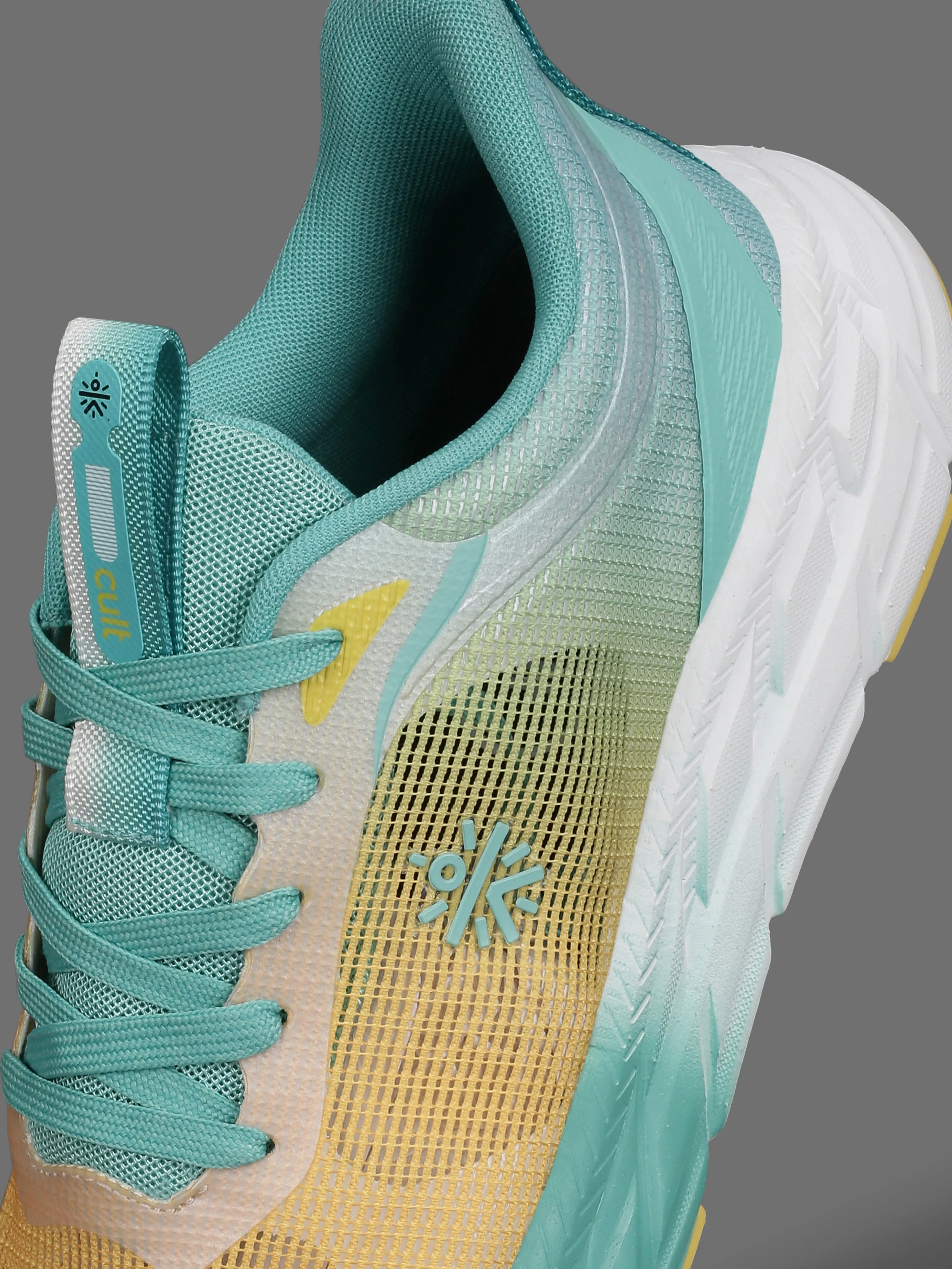 cult Men's Fortis Running Shoes - Yellow/Mint Green
