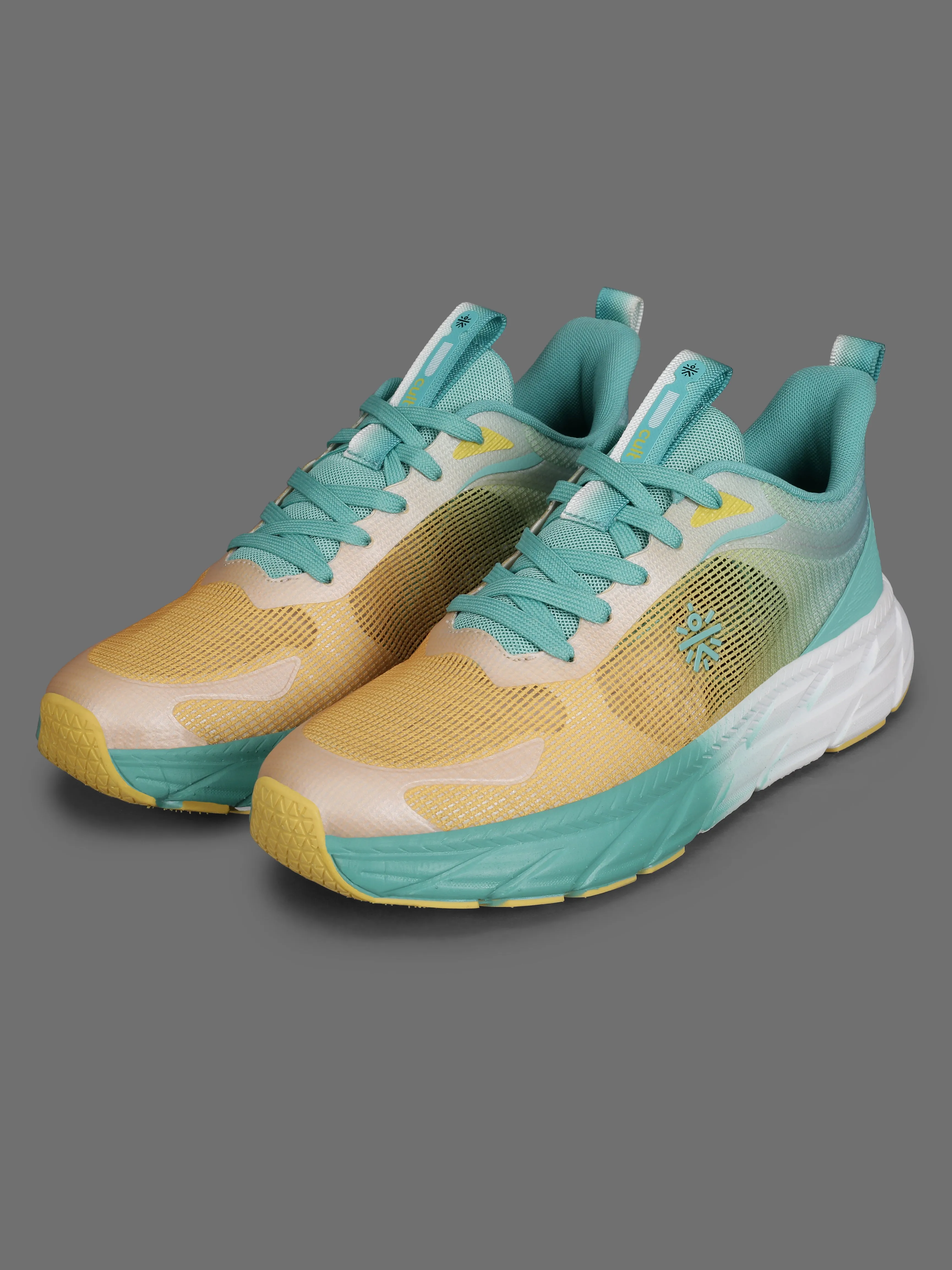 cult Men's Fortis Running Shoes - Yellow/Mint Green
