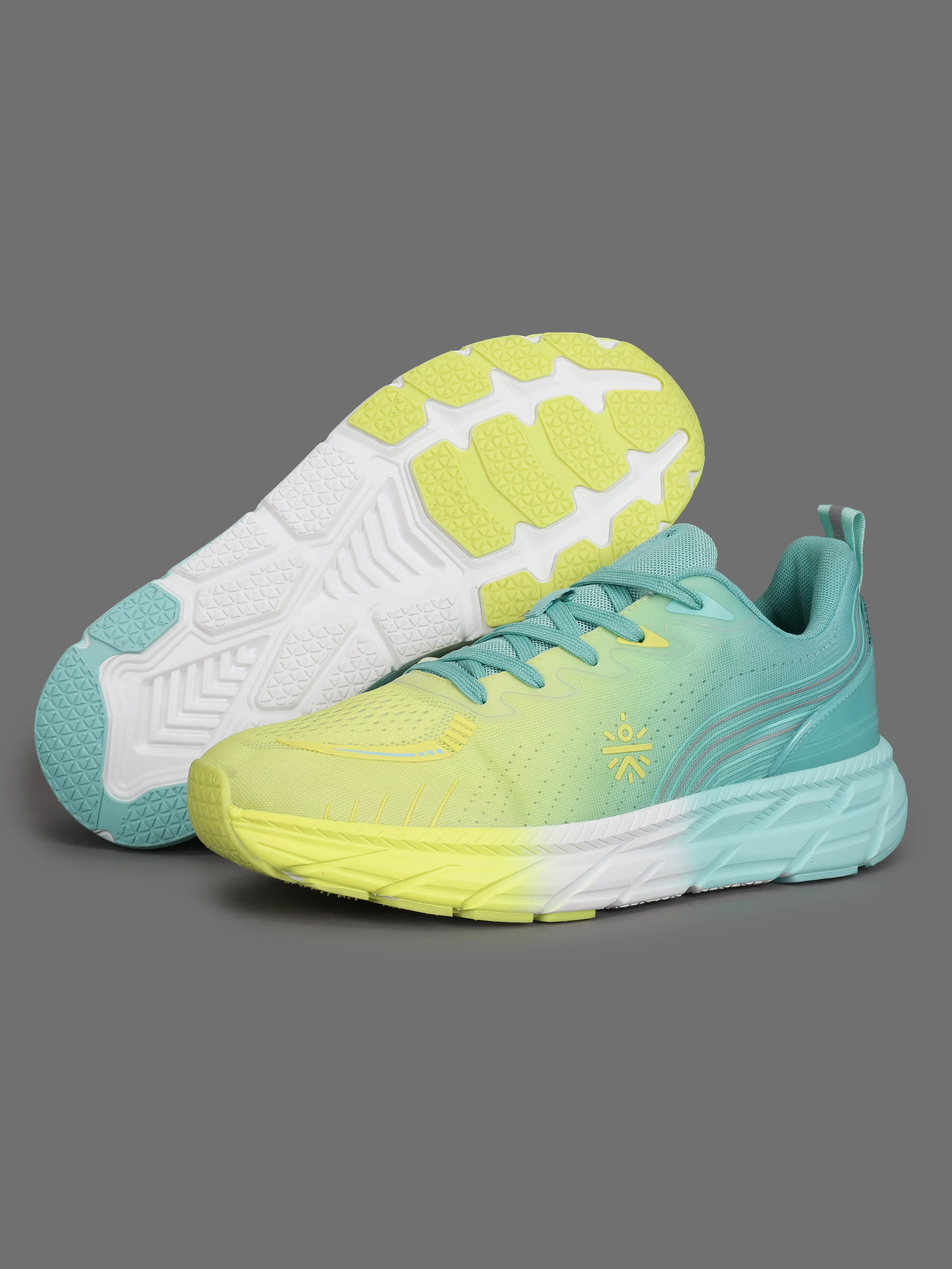 cult Men's Raptor Running Shoes - Lemon Yellow/Mint Green