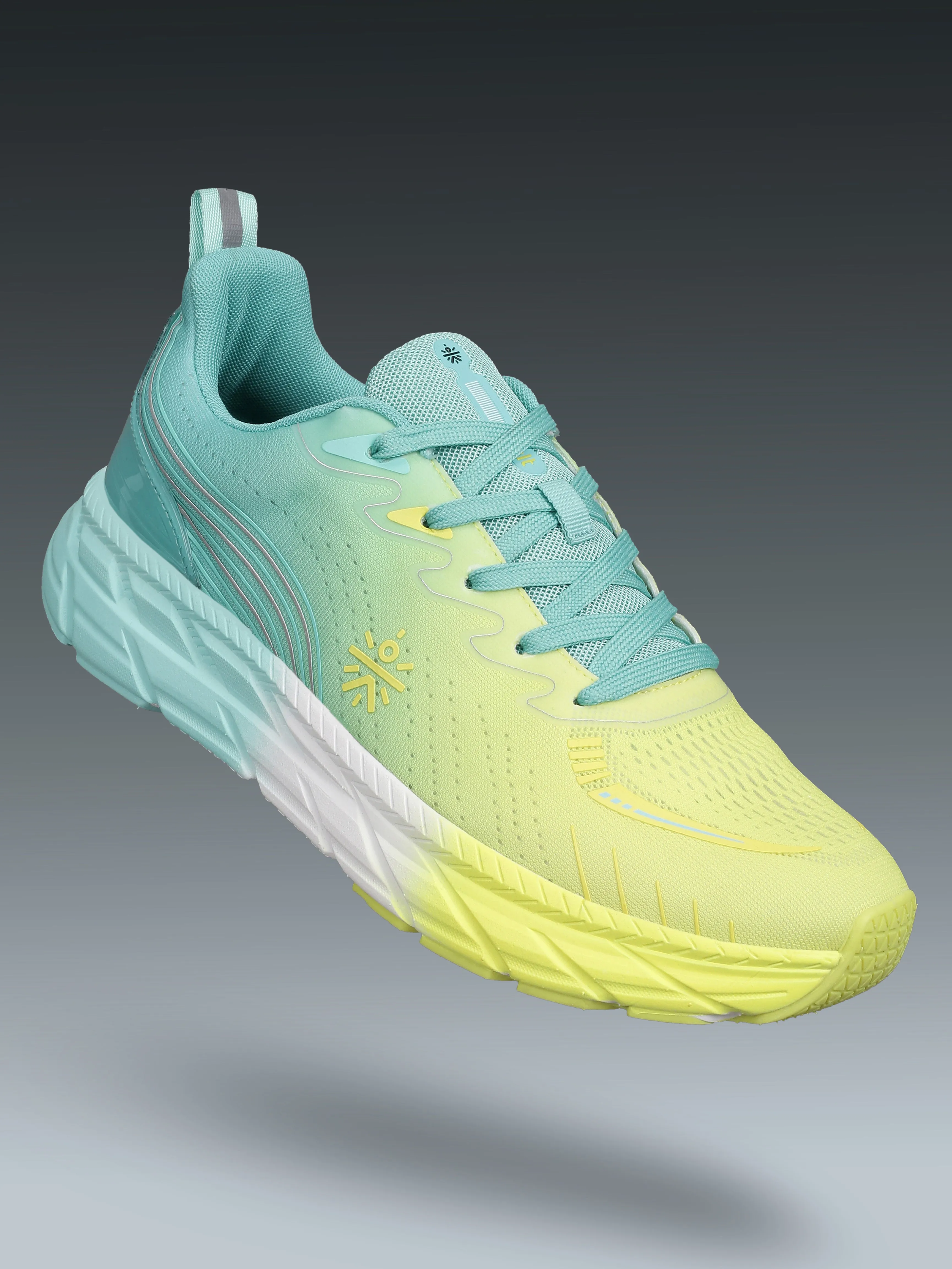 cult Men's Raptor Running Shoes - Lemon Yellow/Mint Green