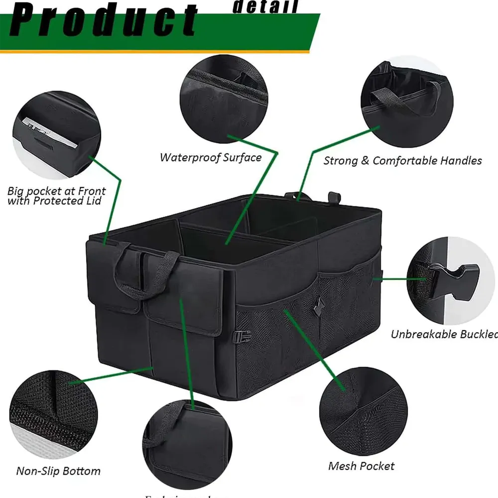 Custom Text For Car Trunk Organizer, Compatible with All Cars, Foldable Car Trunk Storage Box, Storage Bag, Waterproof, Dust-proof, Stain-Resistant SA12997