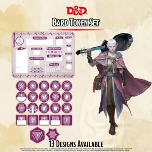 D&D RPG: Bard Token Set ( Player Board & 23 Tokens)