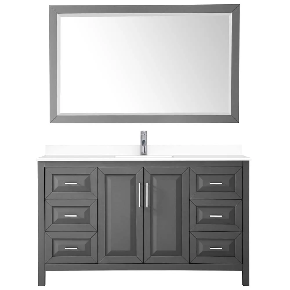 Daria 60 Inch Single Bathroom Vanity in Dark Gray