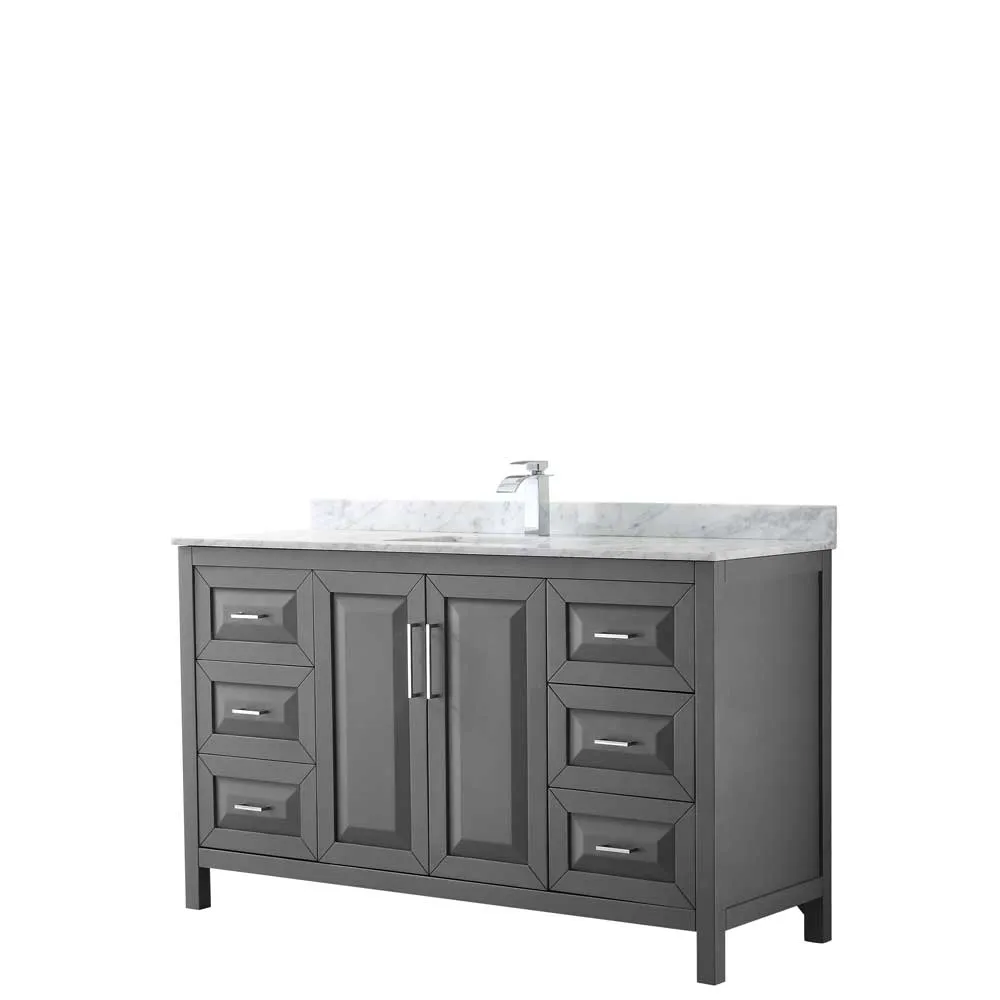 Daria 60 Inch Single Bathroom Vanity in Dark Gray