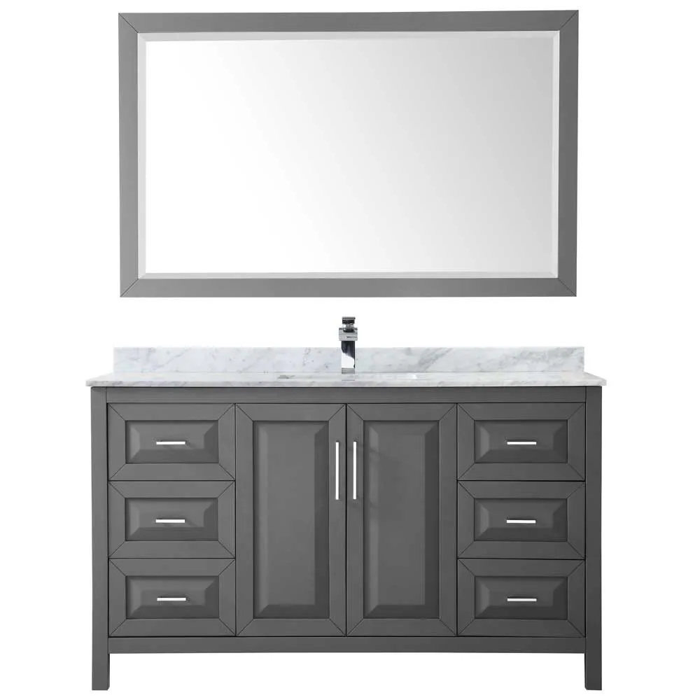 Daria 60 Inch Single Bathroom Vanity in Dark Gray