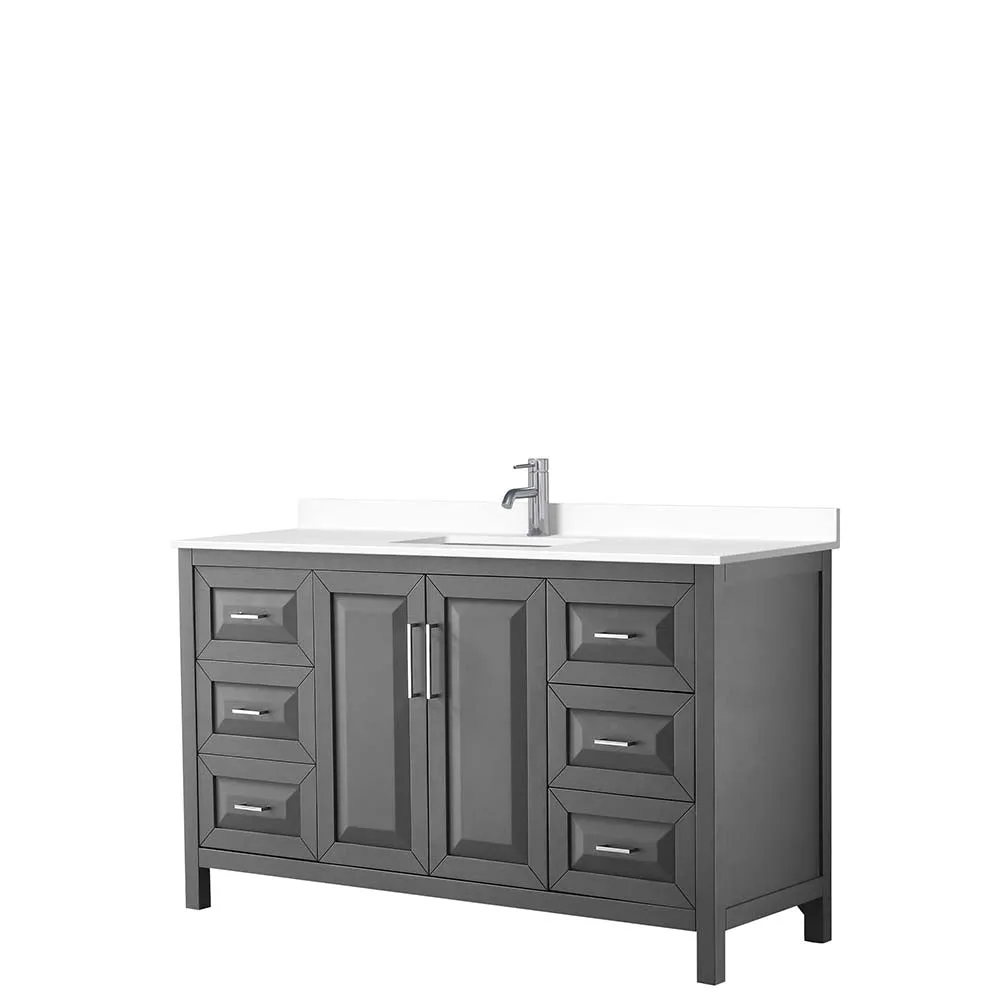 Daria 60 Inch Single Bathroom Vanity in Dark Gray
