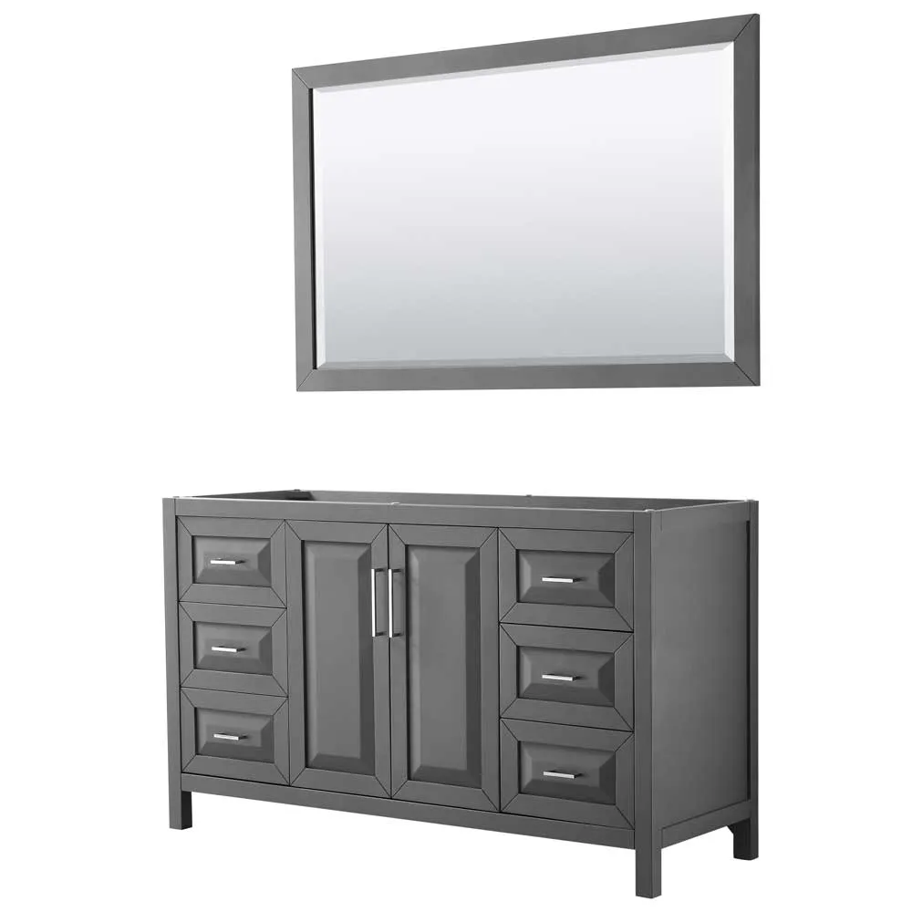 Daria 60 Inch Single Bathroom Vanity in Dark Gray