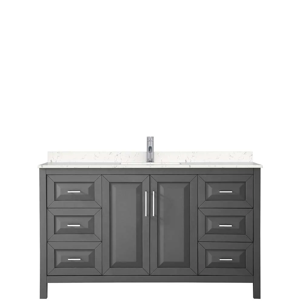 Daria 60 Inch Single Bathroom Vanity in Dark Gray