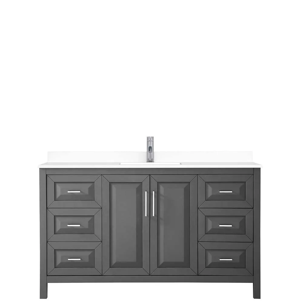 Daria 60 Inch Single Bathroom Vanity in Dark Gray
