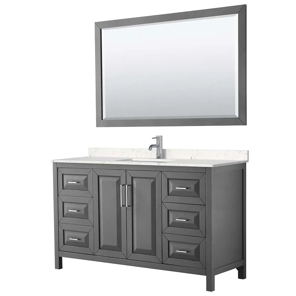 Daria 60 Inch Single Bathroom Vanity in Dark Gray
