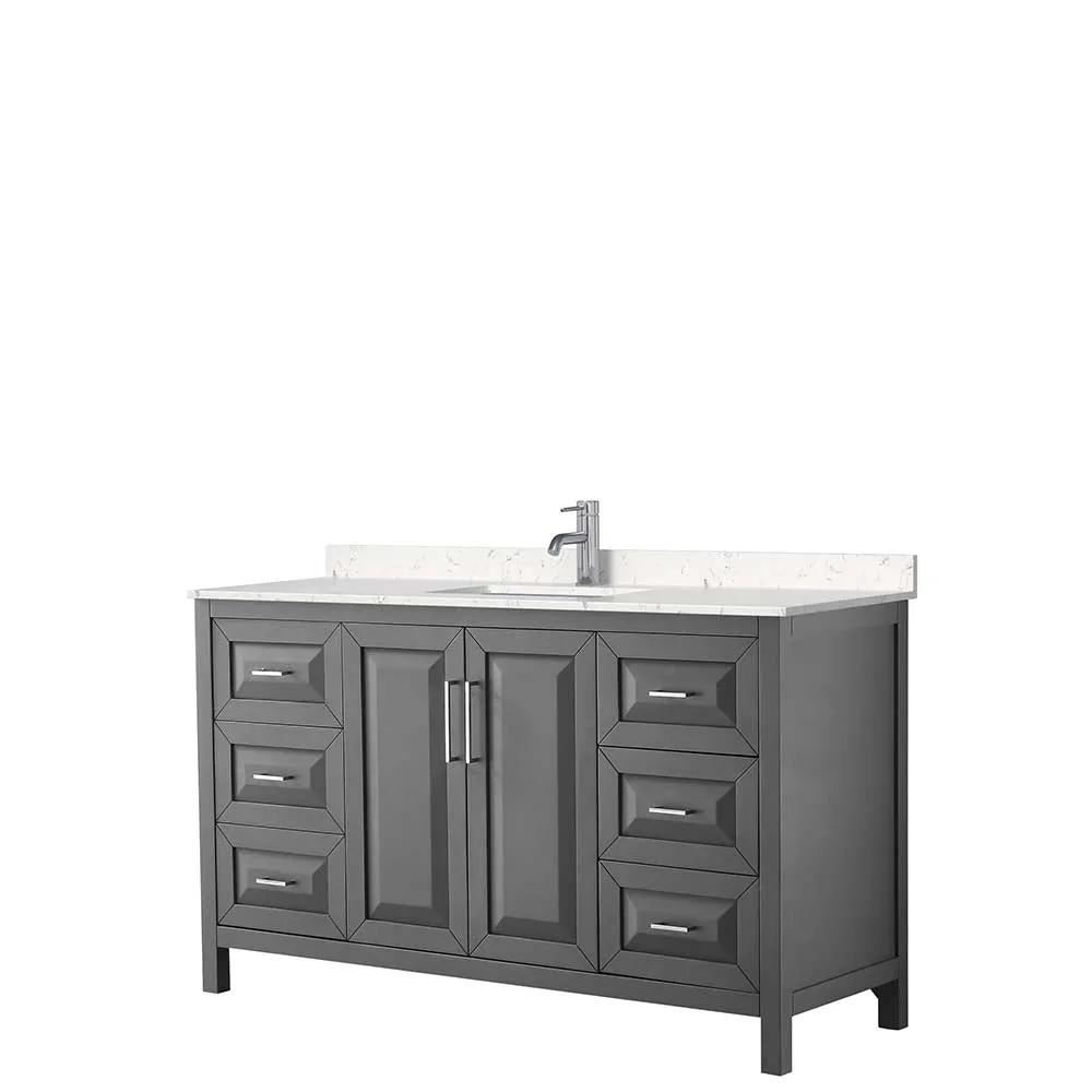 Daria 60 Inch Single Bathroom Vanity in Dark Gray