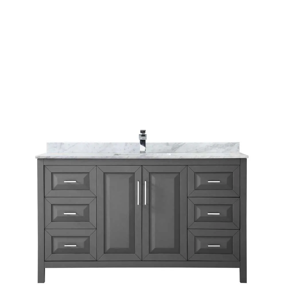Daria 60 Inch Single Bathroom Vanity in Dark Gray
