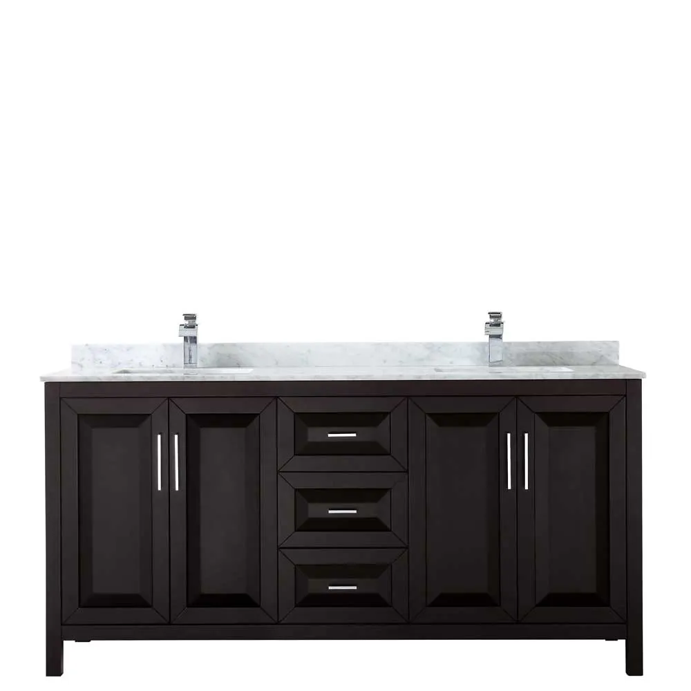 Daria 72 Inch Double Bathroom Vanity in Dark Espresso