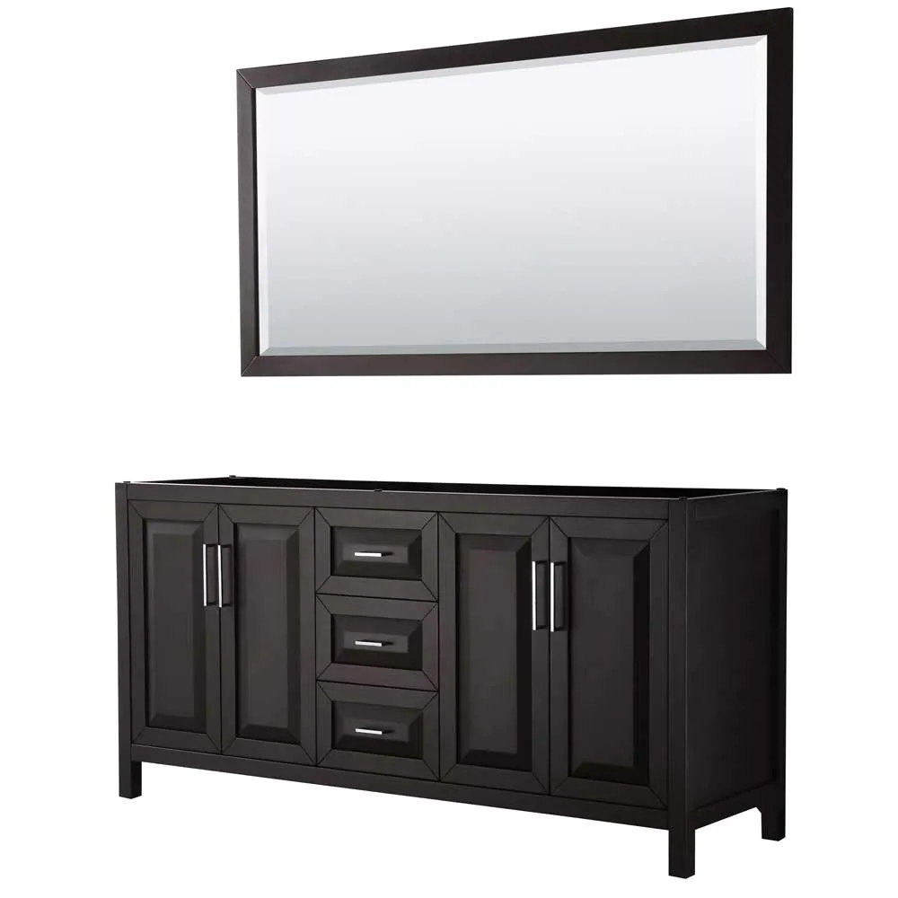 Daria 72 Inch Double Bathroom Vanity in Dark Espresso