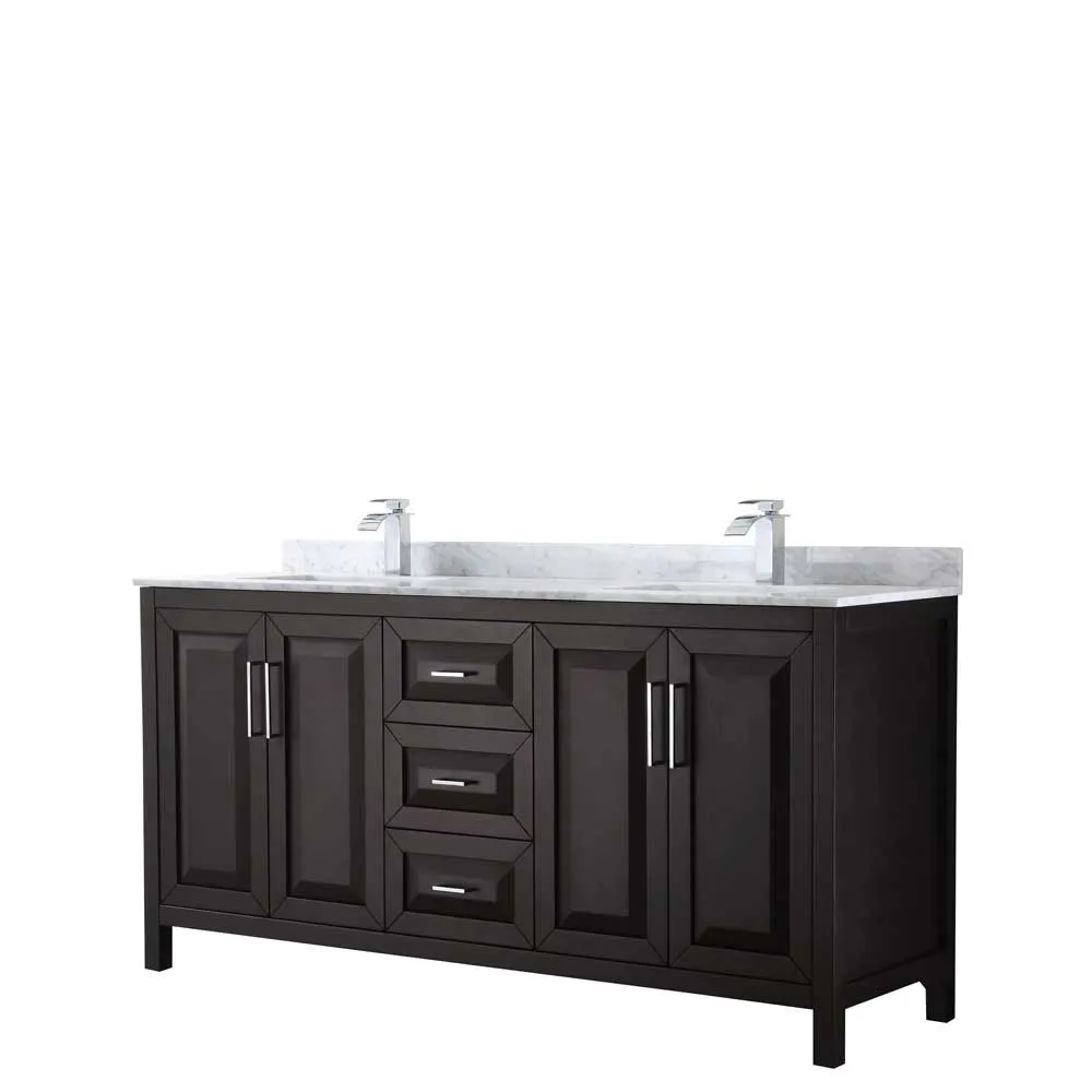 Daria 72 Inch Double Bathroom Vanity in Dark Espresso