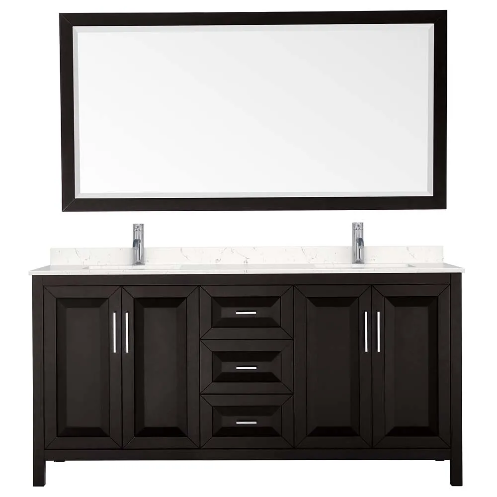 Daria 72 Inch Double Bathroom Vanity in Dark Espresso