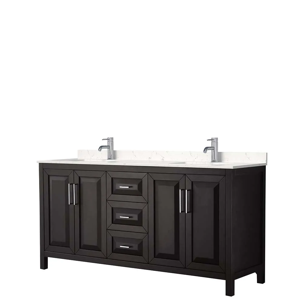 Daria 72 Inch Double Bathroom Vanity in Dark Espresso