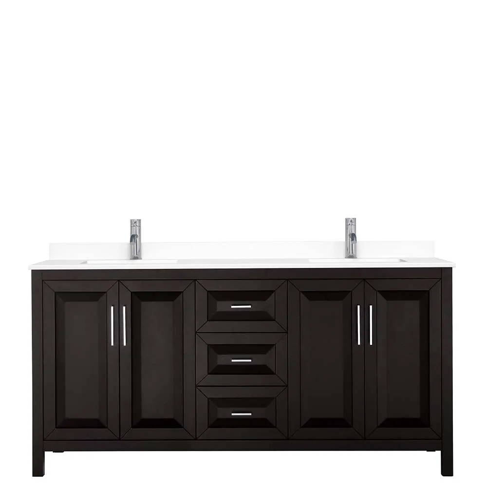 Daria 72 Inch Double Bathroom Vanity in Dark Espresso