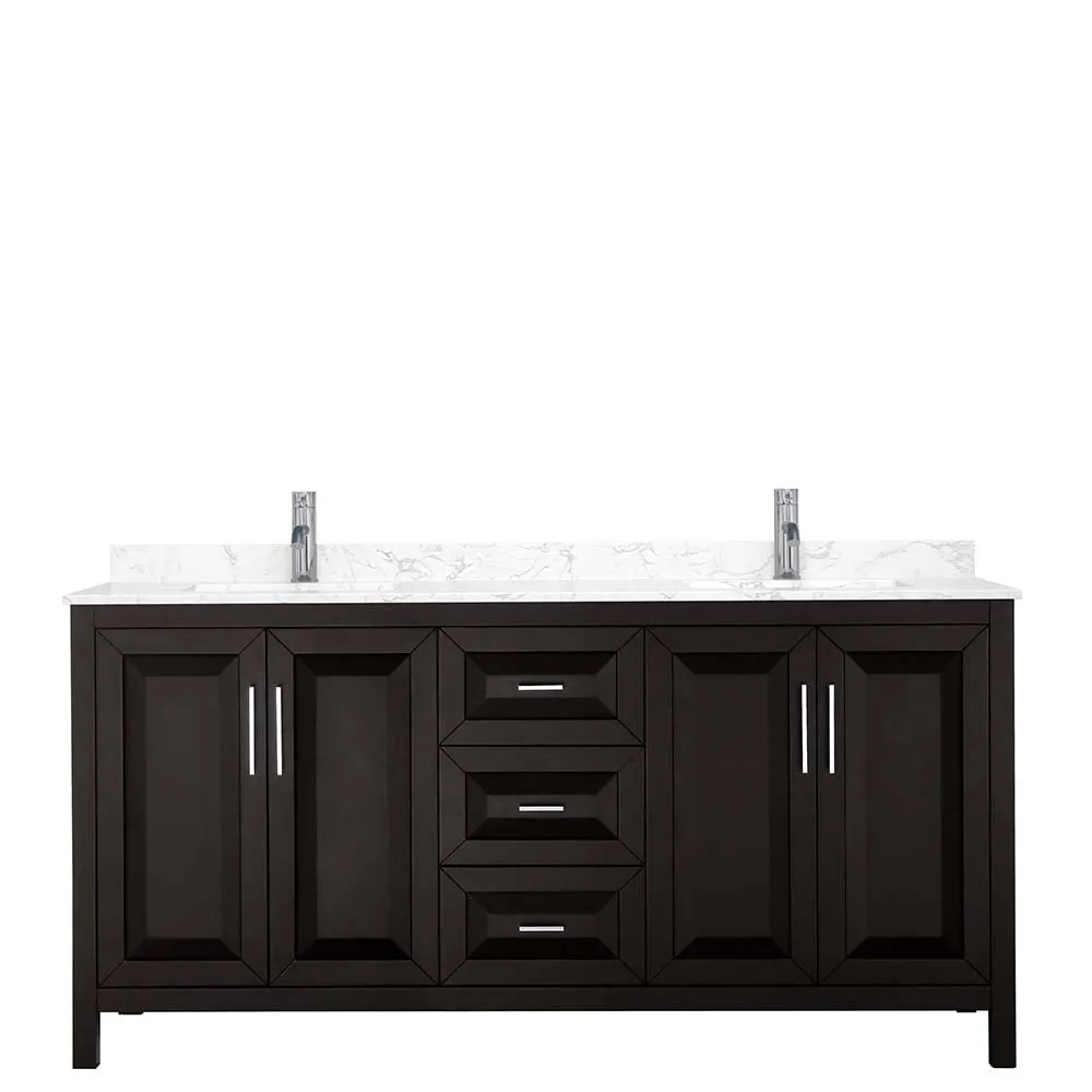 Daria 72 Inch Double Bathroom Vanity in Dark Espresso