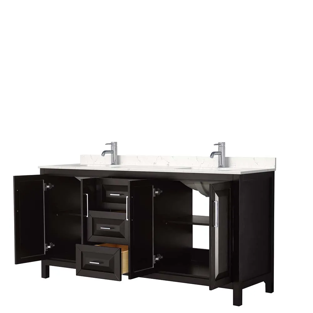 Daria 72 Inch Double Bathroom Vanity in Dark Espresso