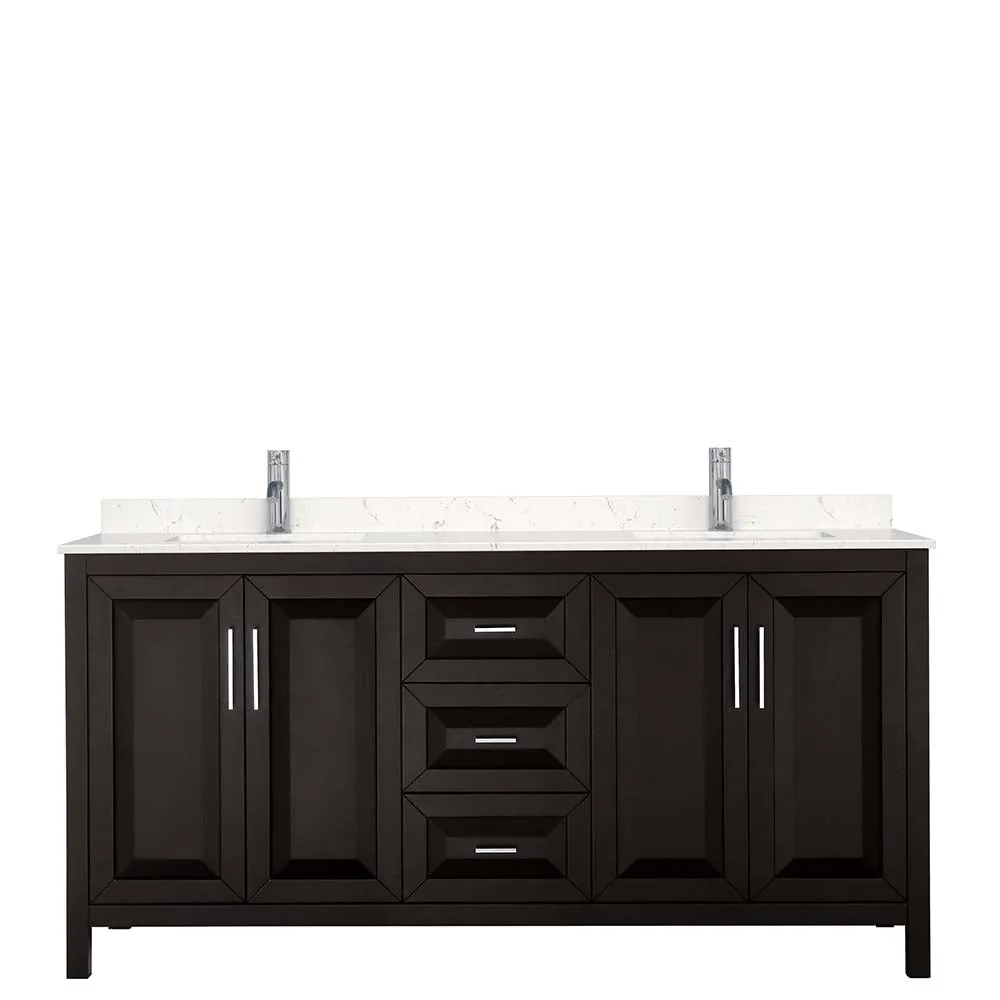 Daria 72 Inch Double Bathroom Vanity in Dark Espresso