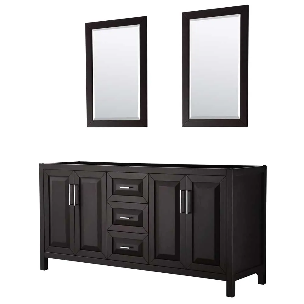 Daria 72 Inch Double Bathroom Vanity in Dark Espresso