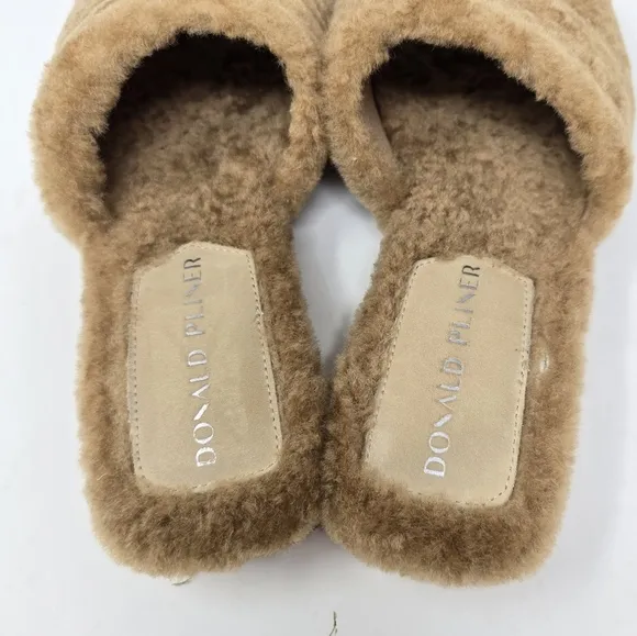 Donald J Pliner Leslie Shearling Slides Slip On Sandal 7.5
