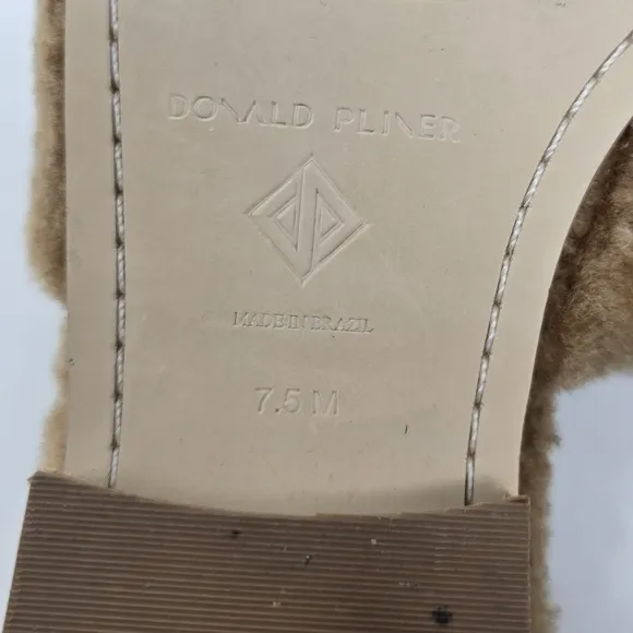 Donald J Pliner Leslie Shearling Slides Slip On Sandal 7.5