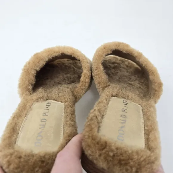 Donald J Pliner Leslie Shearling Slides Slip On Sandal 7.5