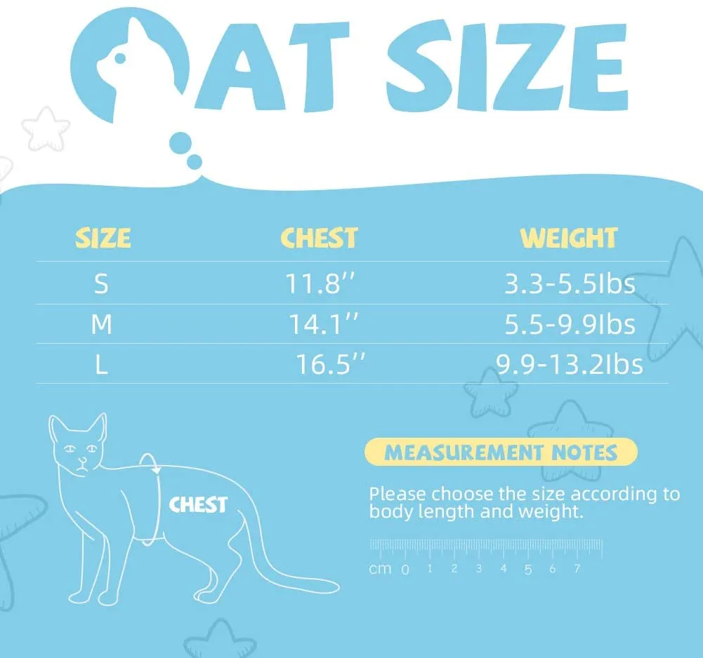 DOTON Cat Harness and Leash Set ,No Pull Escape Proof Cat Vest Harness with Bowknot Polka Dot Easy on Jacket for Walking and Running, Blue, Size Large!
