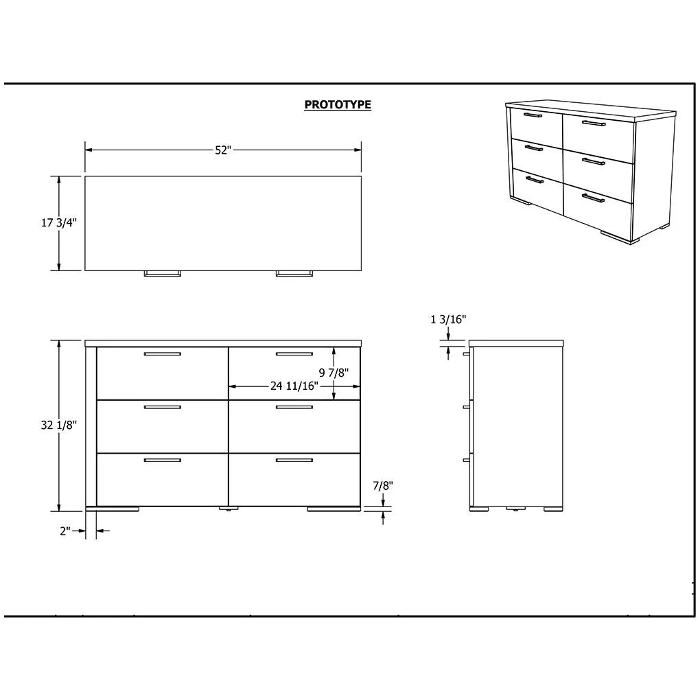 double dresser drawer 6 - Alpine - Java
