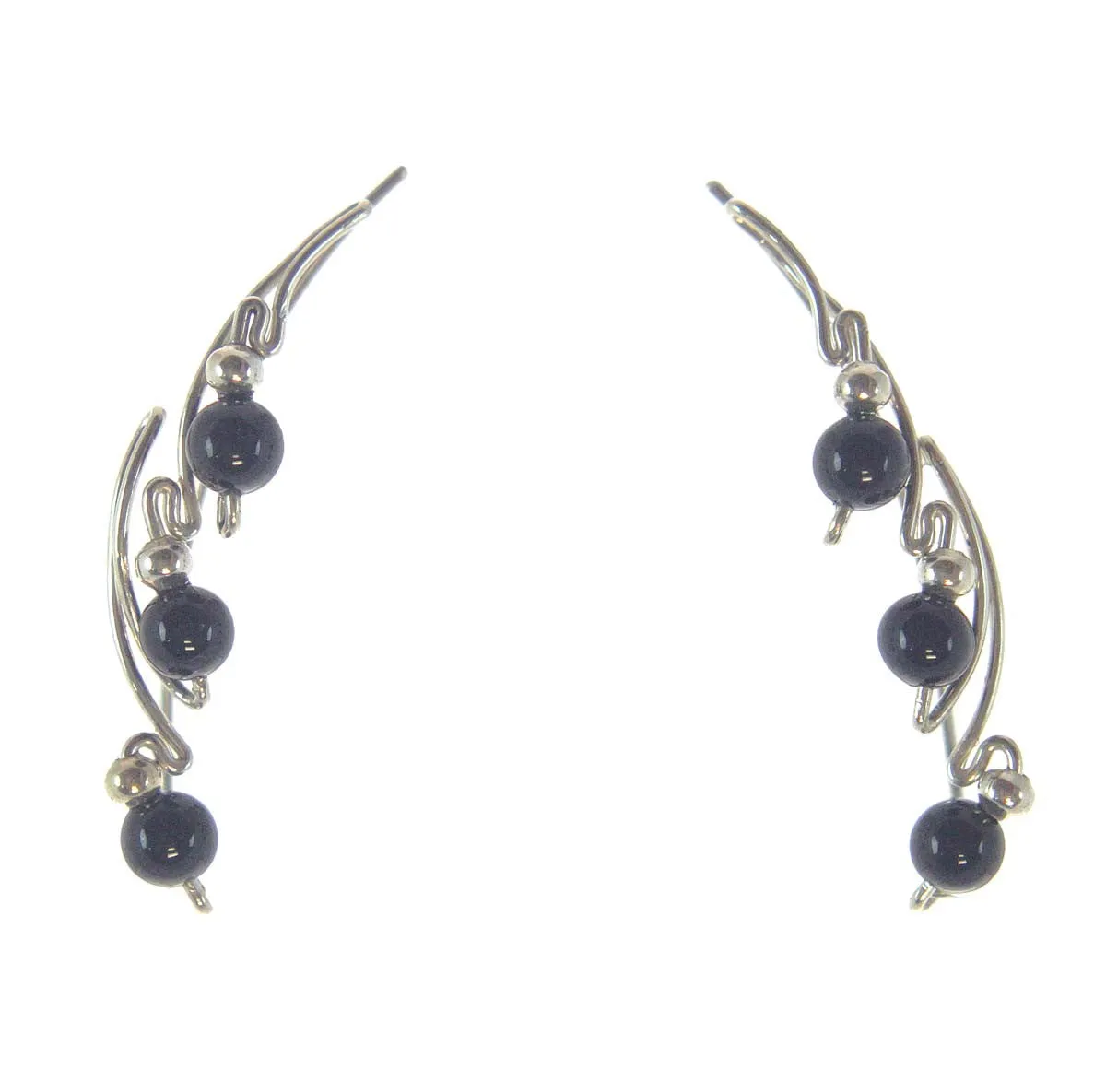 Ear Vine Sterling Silver Onyx