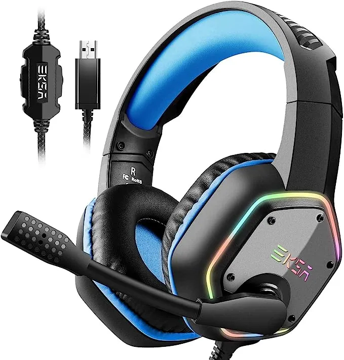 EKSA E1000 USB Plug-to-Play 7.1 Surround Sound Gaming Headset