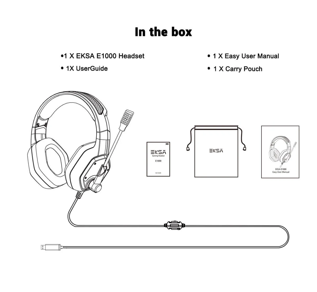 EKSA E1000 USB Plug-to-Play 7.1 Surround Sound Gaming Headset