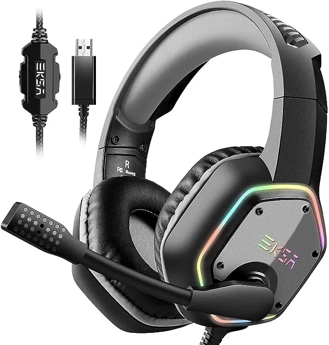 EKSA E1000 USB Plug-to-Play 7.1 Surround Sound Gaming Headset