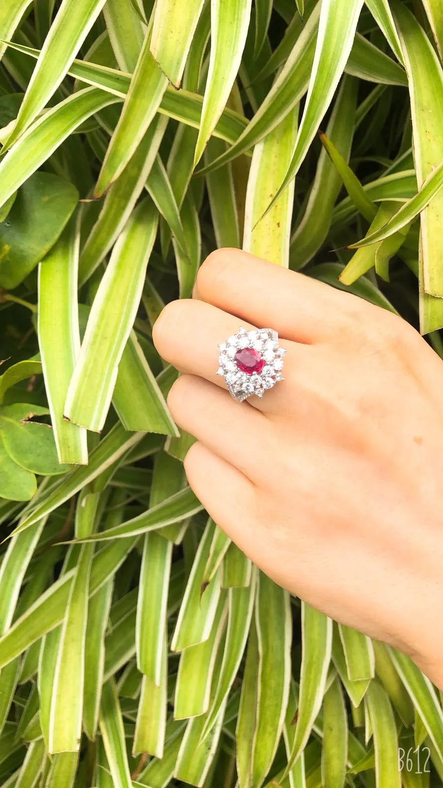 Elegant Ruby Diamond Ring